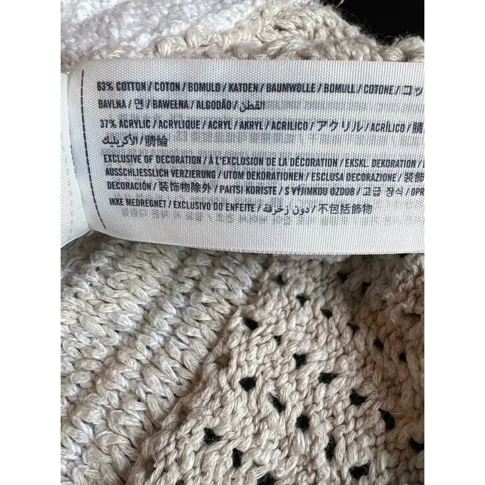 Abercrombie KIDS Color Block Tan Cream Crop Knit Sweater SS Hooded Girls 11/12